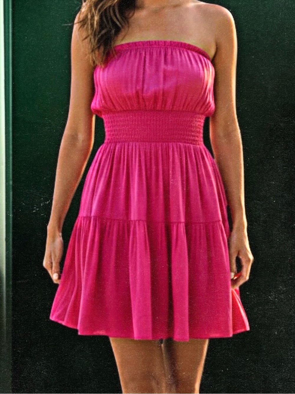 Hot Pink Strapless Mini Dress – Size Small